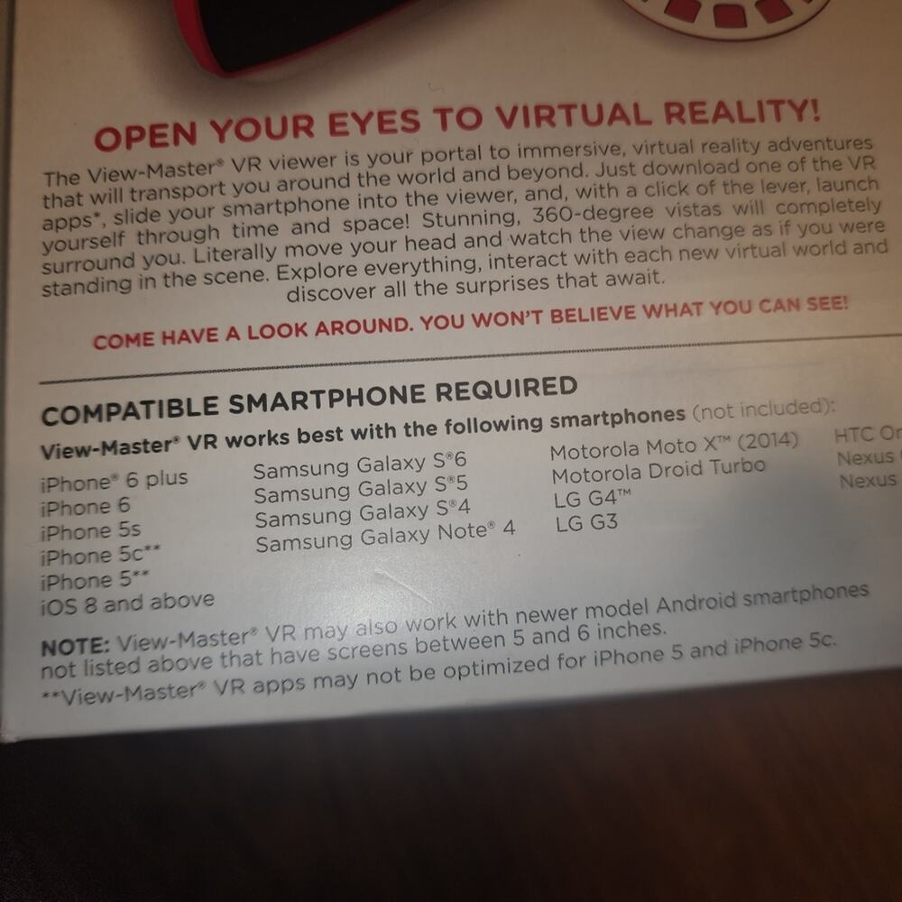 MATTEL VIEW-MASTER NWT VIRTUAL REALITY VIEWER STARTER PACK 2015 - Picture 5 of 5